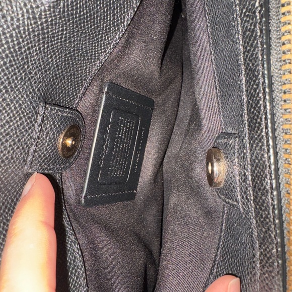 Black Coach Crossbody Purse with Gold Accents - Picture 11 of 13